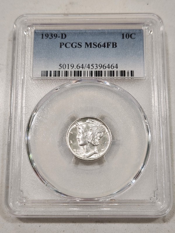 1939-D Mercury Dime PCGS MS64FB – Brilliant Full Bands Example