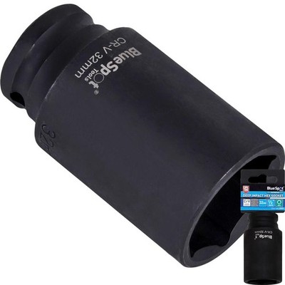 BlueSpot 32mm Deep Socket Impact Hex 6 Point Single CRV Steel 1/2'' Drive 