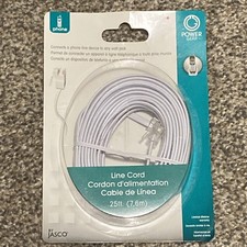 Power Gear Telephone Line Cord 25 Feet Ultra-Thin Phone Cord Modular New Connect