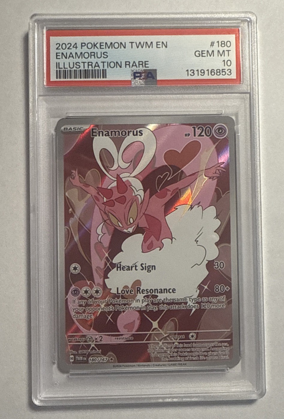 PSA 10 GEM MINT Enamorus 180/167 Twilight Masquerade Illustration Rare Pokémon