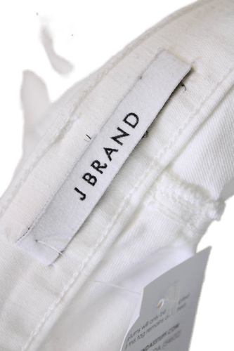 J Brand Womens Zipper Fly Mid Rise Lace Trim Cropped Jeans White Denim Size 27 - Picture 7 of 7