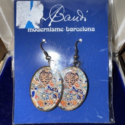 Antoni Gaudi Barcelona Earrings Trencadis Design New