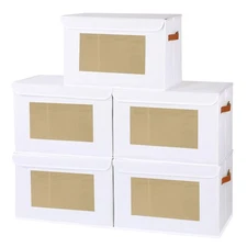 Fabric Storage boxes, 13 x 9.1 x 7.9 inch Blanket Baskets for Shelves with Li...