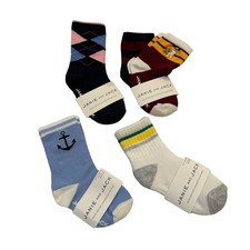 Janie and Jack Boy  s Assorted Socks - Set of 4 Size 12-24M