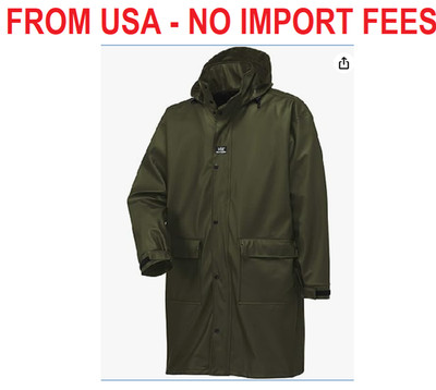 Helly Hansen Impertech Long Raincoat for Men - Storm-Flap Rain Gear, Packable Ho