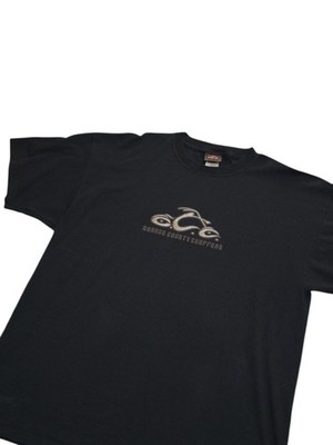 Orange County Choppers Vintage Y2K Black Silver Puff Logo T Shirt Size 2XL