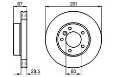 2x BOSCH Bremsscheiben Vorne für JAGUAR XJ Limousine (X300, X330) 291mm 0
