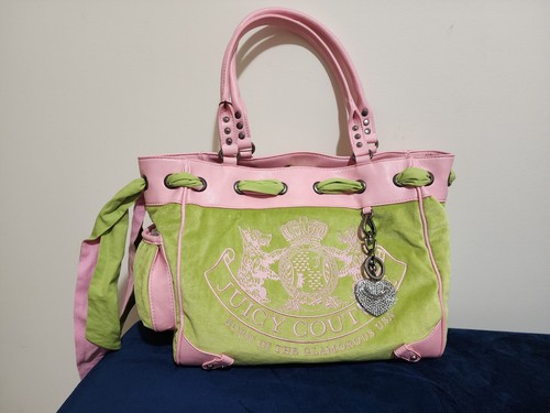 Brand New Juicy Couture Pink and Pistachio Green Daydreamer scottie twin dog Bag