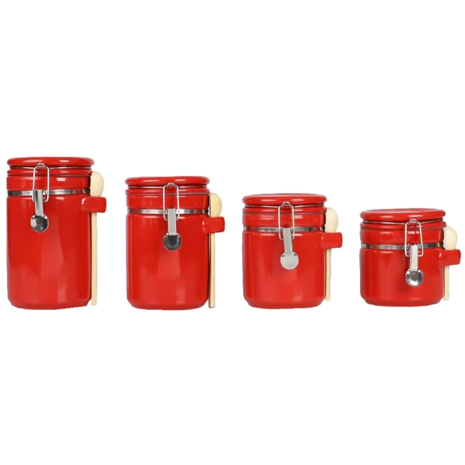 Stylish 4-Piece Canister Set for Flour, Sugar, Coffee
