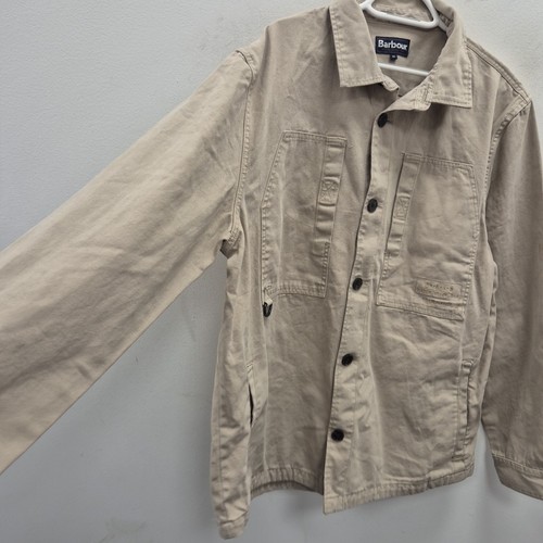 Barbour Deepdale Cargo Beige Utility Chore Cotton Overshirt Shirt Jacket Size XL - Picture 5 of 10