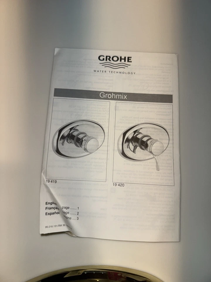 GROHE 19419RO0 Grohtemp 3/4 acabamento termostato com alça de anel de aderência POL. NOVO LATÃO - Imagem 4 de 4
