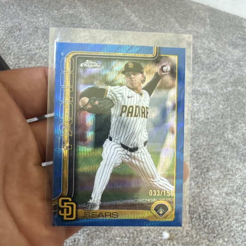 Topps 2025 Chrome Update Blue Wave Refractor /150 JP Sears #USC85 Padres