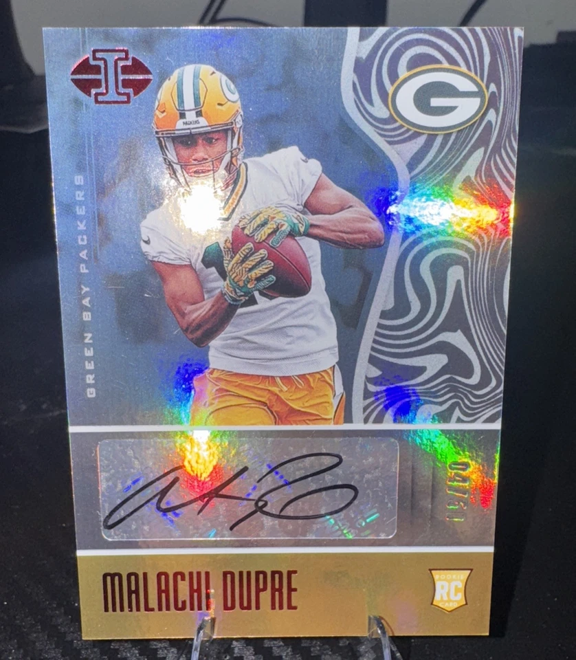2017 Panini Illusions Rookie Signs Malachi Dupre Trophy Collection Red /50 AU,RC - Image 2 of 4