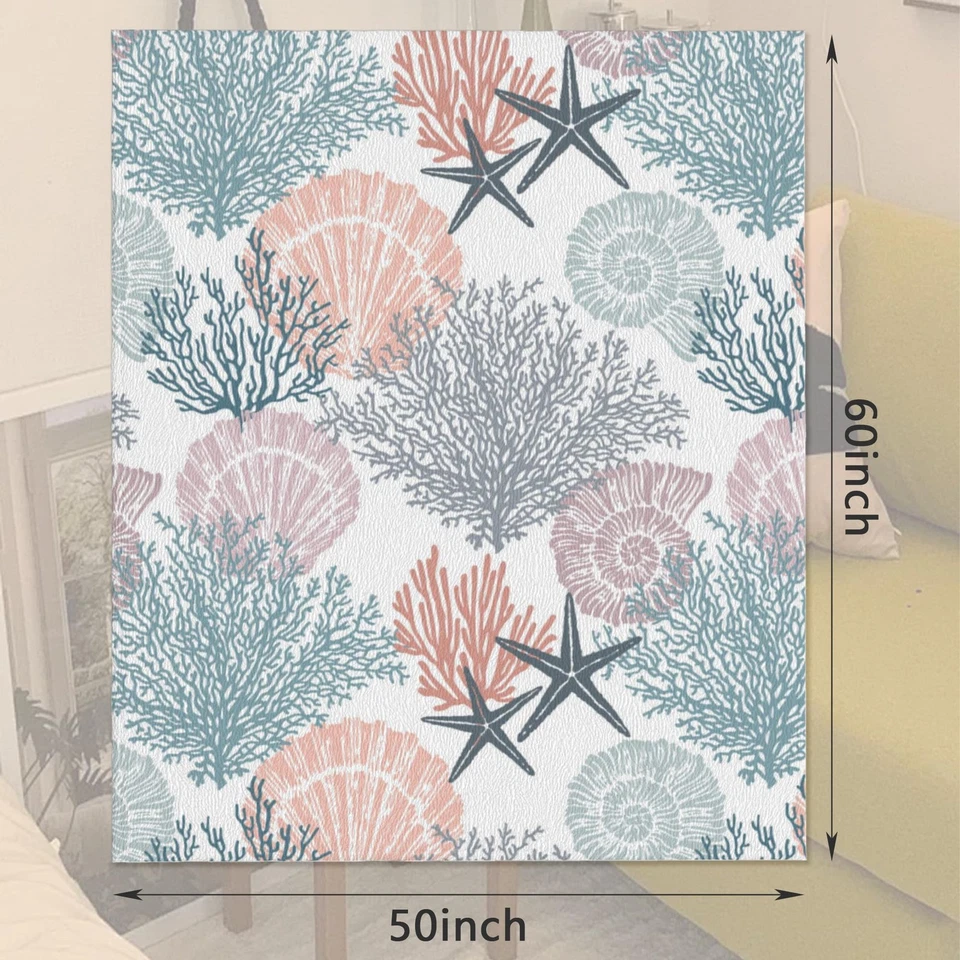 Coastal Nautical 50x60 Throw Blanket-Soft Lightweight for Sofa, Bed, Travel - Image 2 of 4