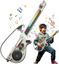 Smart Guitar for Kids, Stringless Electric Guitar Toy with Bluetooth, 4 Tones 