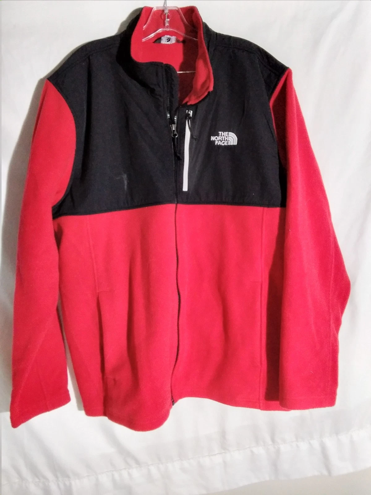 The North Face Red/Black Fleece Full-Zip Jacket Men's Size 2XL/TTG