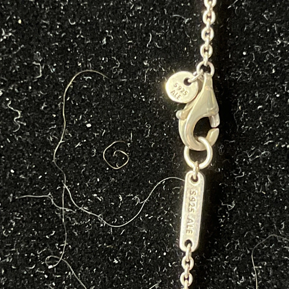 Pandora 925 heart rhinestone necklace 16-18 inch chain - Image 2 of 4