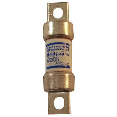 Mersen A50qs50-4Y Semiconductor Fuse, 50A, Fast-Acting, 500V Ac, Bolt-On