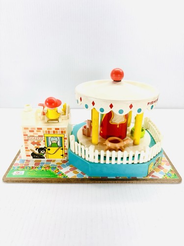 Fisher Price Little People #111 Merry Go Round With 4 People 1972 Vintage - Picture 4 of 7