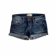 Abercrombie Medium Wash Low Rise Cuffed Denim Shorts Girl's Size 14