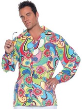 60s Flower Power Hippie Hippy Retro Disco Groovy Adult Mens Costume Shirts