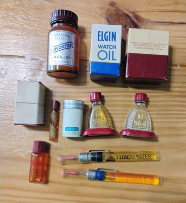 Huge Watchmaker Lubricant Oil Lot Elgin, Moebius, Novostar, Everything You Need