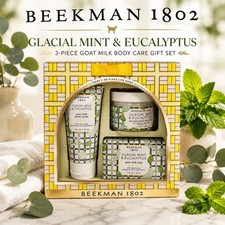 Beekman 1802 Glacial Mint  Eucalyptus 3-Piece Goat Milk Body Care Gift Set