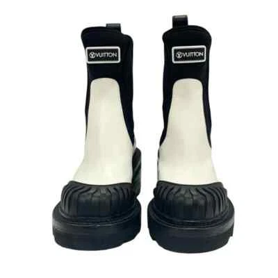 Louis Vuitton DUTY PAID NL0291 Bottines Courtes 35 Blanc X Noir Femme - Photo 1/4