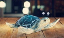 4"W Miniature Blue Sea Turtle Figurine Ornament Home Decor Unique Gift