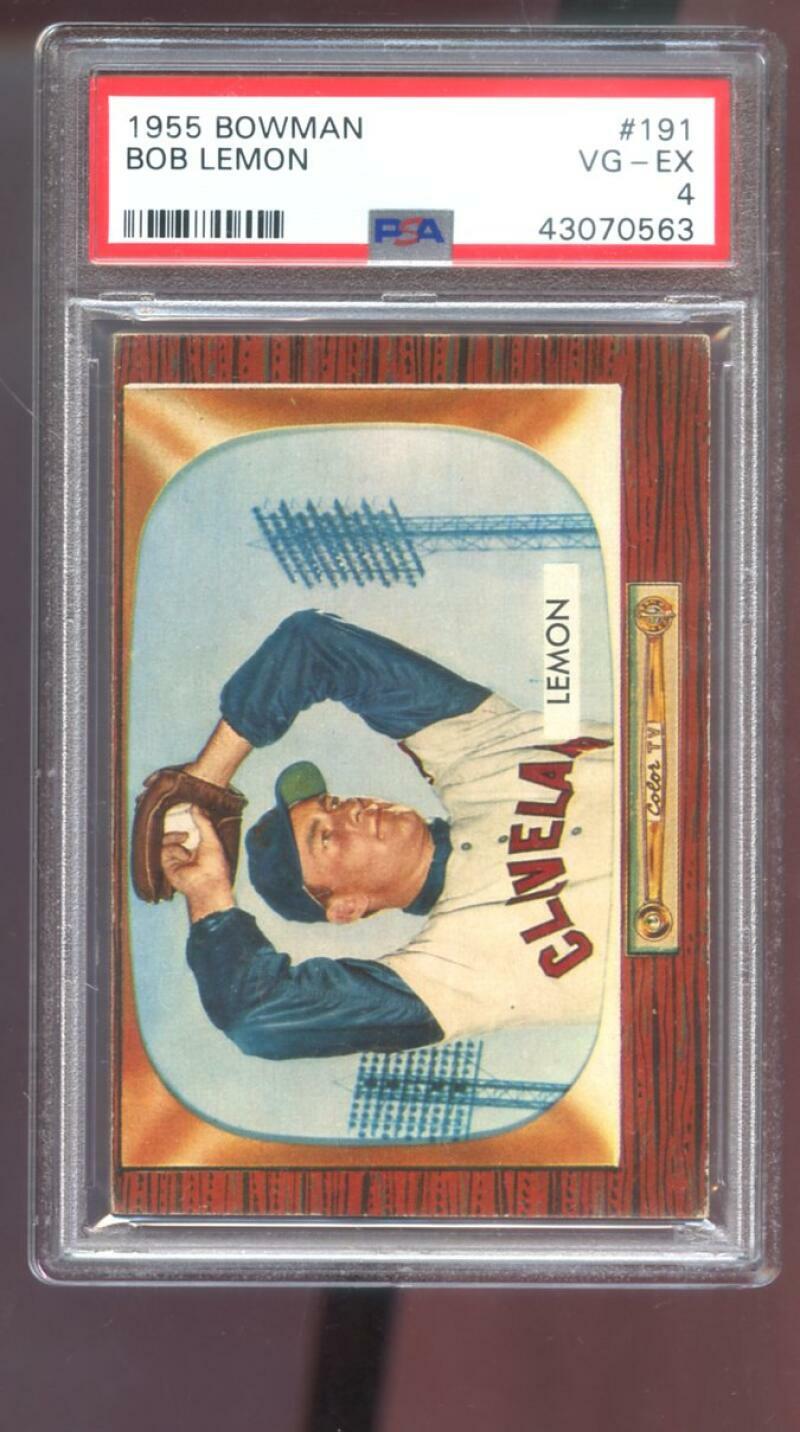 1955 Bowman #191 Bob Lemon HOF PSA 4 Graded Baseball Card Cleveland Indians MLB