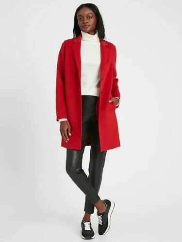 RED Wool Unlined Double Faced Top Coat 