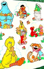 Fabric Sesame Street Friends Vintage 1993 "Pets" 14" x 18" Square Elmo Cookie $3
