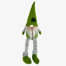 St Patricks Day Gnome Weighted Shelf Sitter with Dangling Legs Cute Decoration