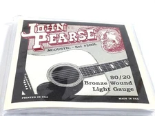 John Pearse Guitar Strings Acoustic 80/20 Bronze Wound Light #200L