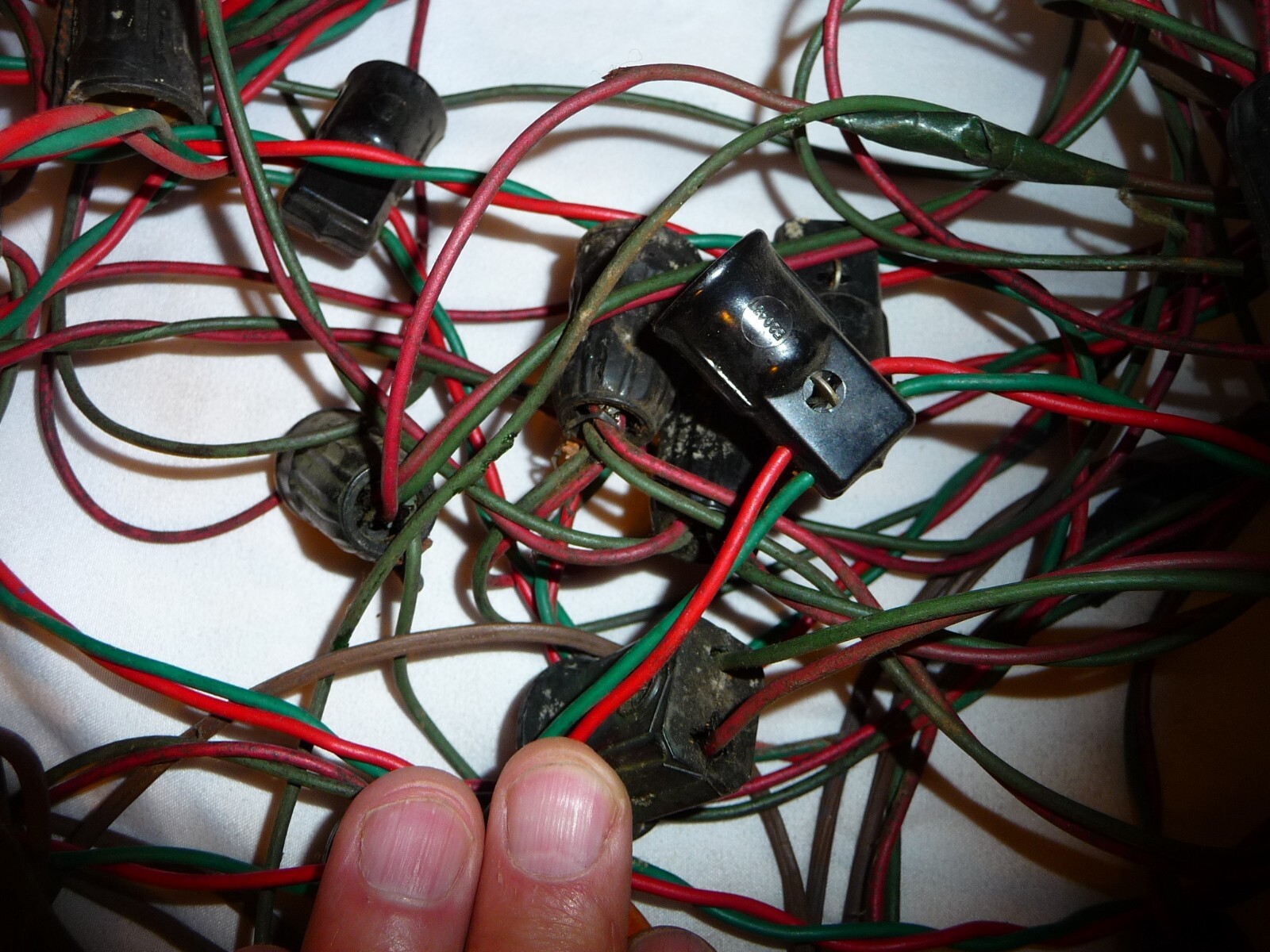 Antique Christmas Light Socket Wire String Light Lot eBay