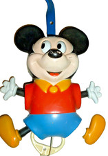 Illco Crib Toy Walt Disney Musical Mickey Mouse Pull String Vintage