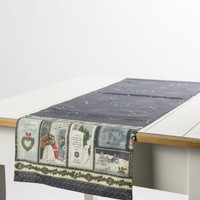SchöNer Leben TischläUfer Weihnachten BordüRe Blau 40X140Cm