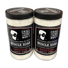 Dead Sea Collection Men's Sandalwood Muscle Soak 100 Natural 2/pack