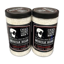 Dead Sea Collection Men's Sandalwood Muscle Soak 100% Natural 2/pack