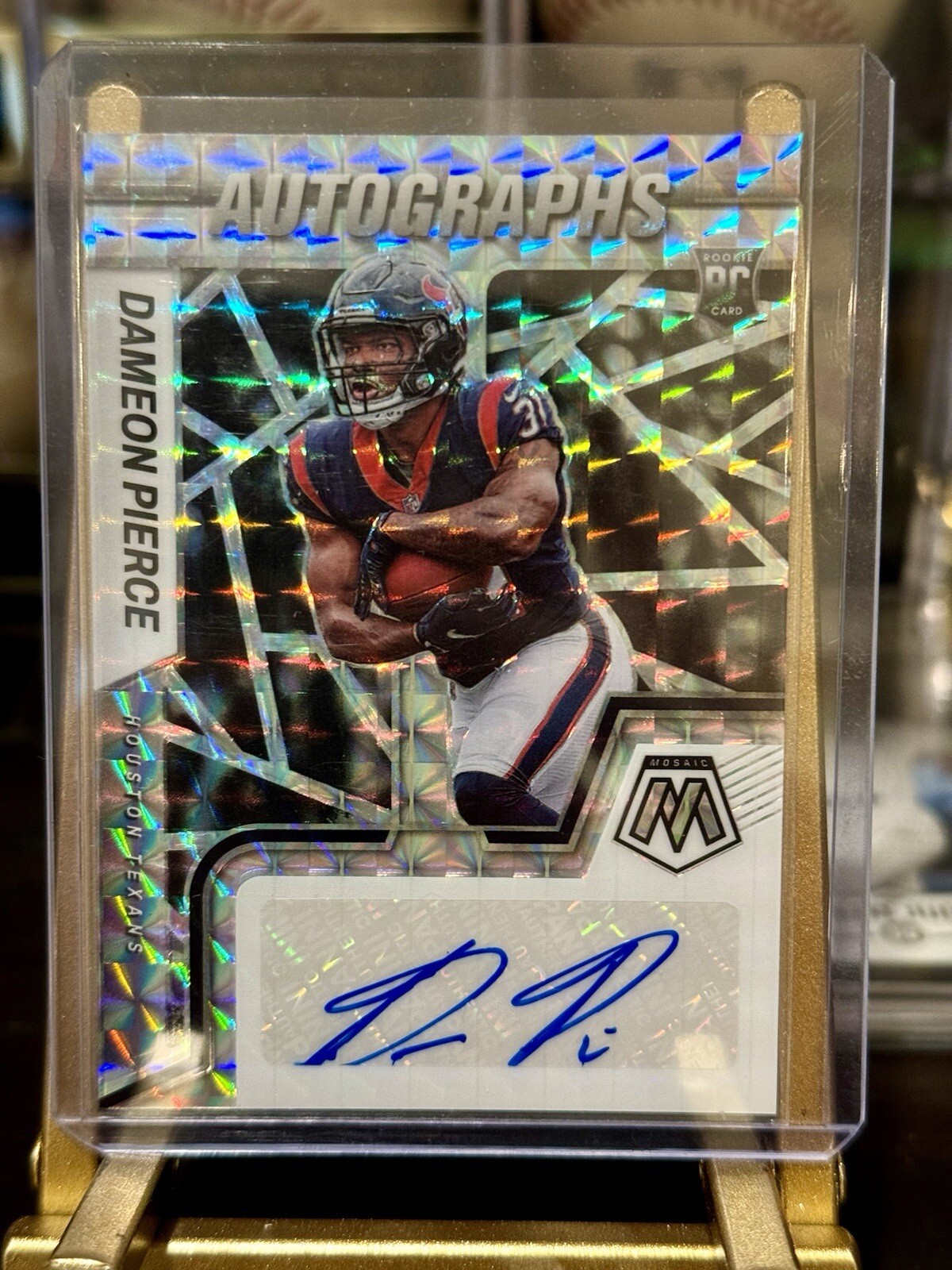 Dameon Pierce Panini Mosaic Rookie Autograph Mosaic #RAMDP Blue Mosaic