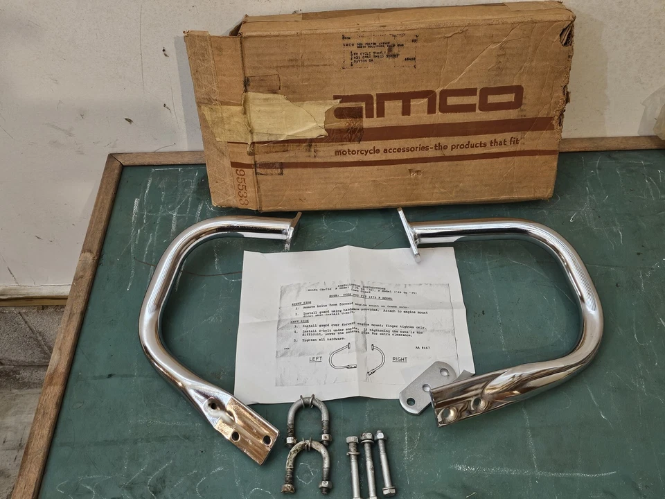 Protectores de motor de colección Honda CB750 Case Savers NOS AMCO 1969 - 1976 K&F Foto 2 de 4