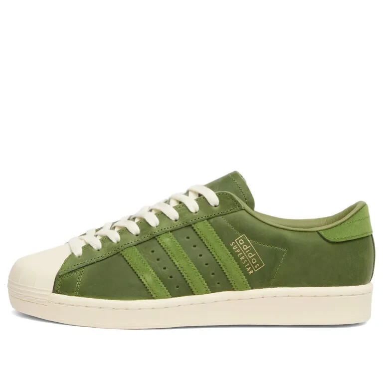 Adidas Men's Superstar Vintage Shoes in Green and Cream White