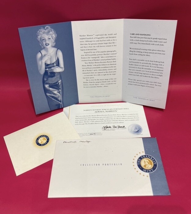 RARE Franklin Mint Marilyn Monroe “ Always Marilyn ” COA ONLY For