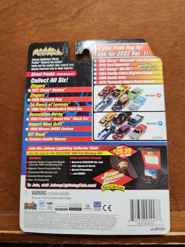 Ford Thunderbird 1986 Chase White Johnny Lightning 1:64 Stock Car rojo Foto 2 de 4