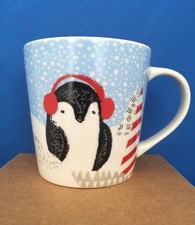 Starbucks Christmas Penguin Ceramic Cup 8 Oz. 2016 NWT 