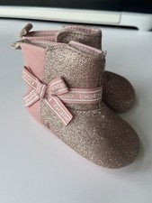 bebe Girls Toddler Girl Slip On Boots Pink Glitter Size 2T-3T