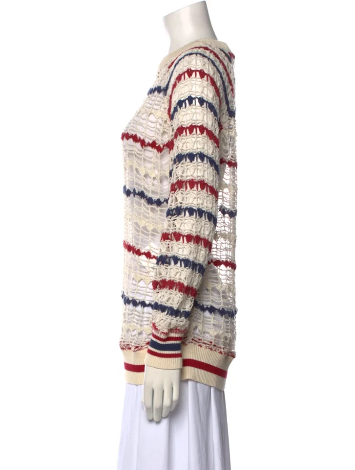Isabel Marant Etoile Women Cage Knit American Flag Striped Cotton Sweater L 40 - Image 3 of 4