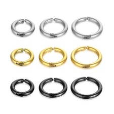 Men Women Small Stainless Steel Hoop Earrings Cartilage Nose Ring Piercing 10mm