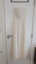 Wedding Dress Size 8 thin strapless A-line Silk Crepe  Charlie Brear Carenne