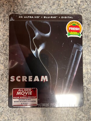 Scream (4K UHD, Blu-ray, Digital Copy, 2022) Steelbook Brand New/Sealed
